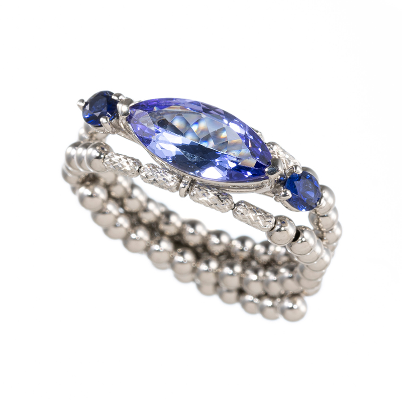 PT950 タンザナイト サファイア フリーリング TA 約0.70ct SA 約0.10ct 8～