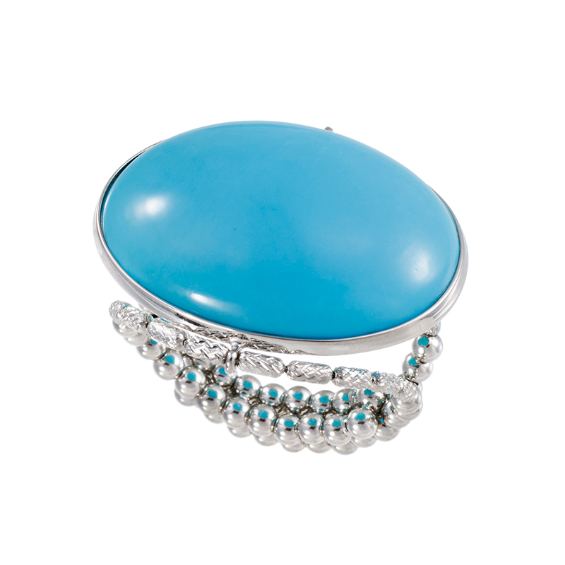 PT950 スリーピングビューティーターコイズ(スタビライズ) フリーリング TQ 約10.00ct