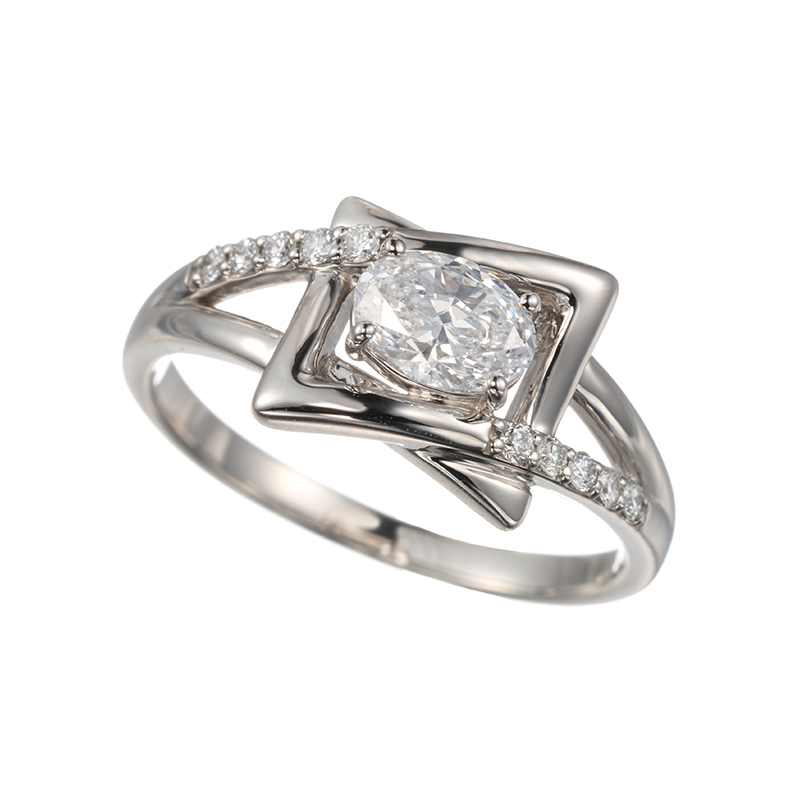 PT950 Dカラーダイヤモンド & ダイヤ リング D約0.50ct(D SI2)D約0.09ct