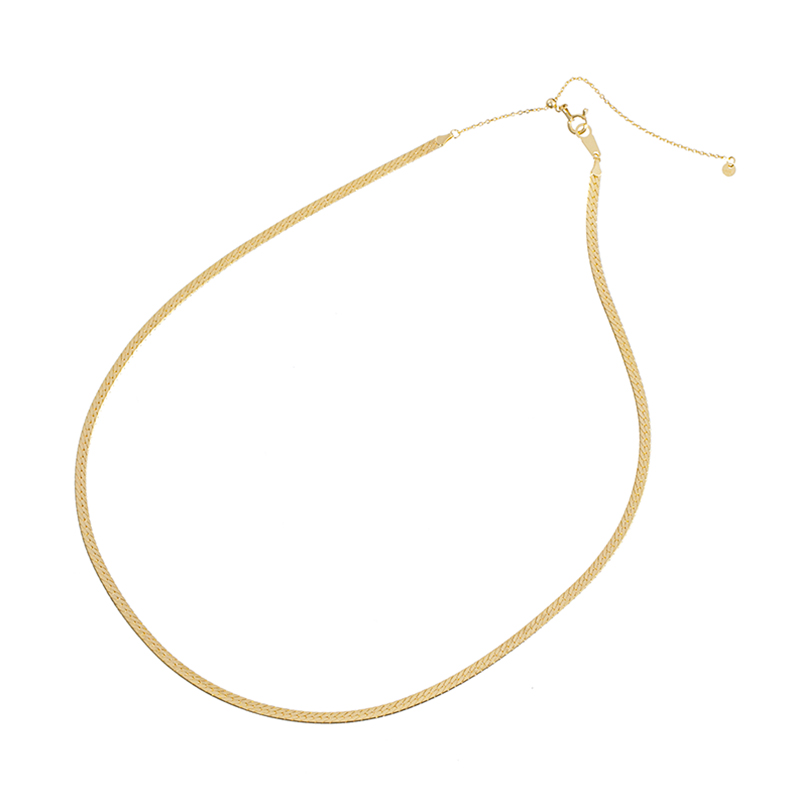 K18YG スーパーミラー ネックレス 全長 約45cm 幅 約2.5mm 総重量 約7.8g