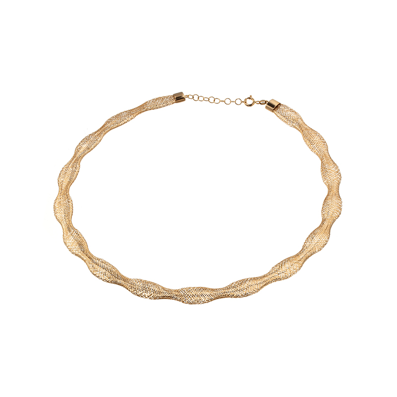 K18YG イタリー エレガントメッシュ オメガネックレス 約6.9g