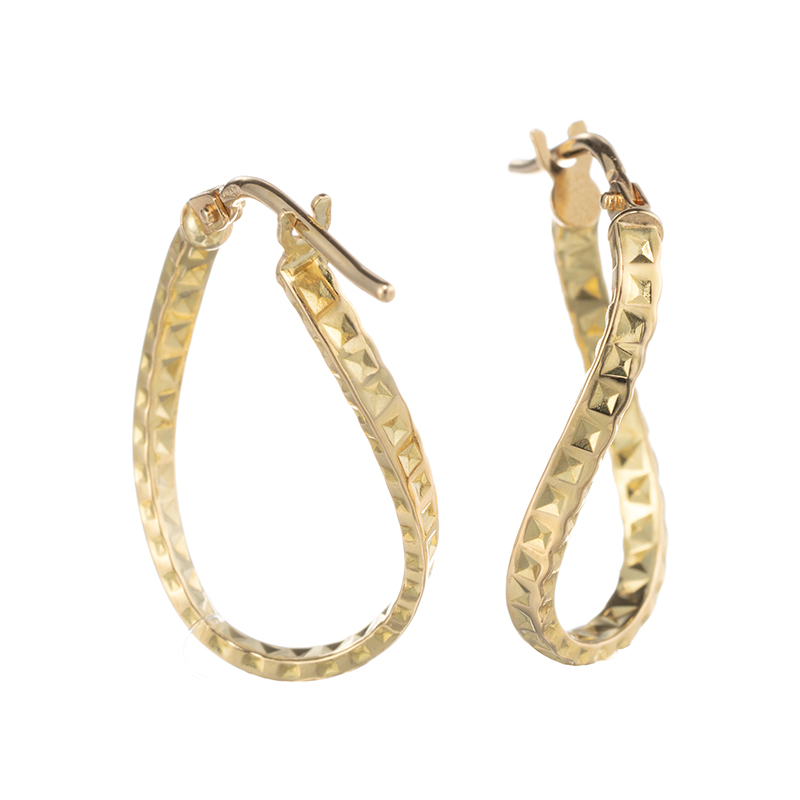 K18YG イタリー ウェーブ ピアス 約1.0g