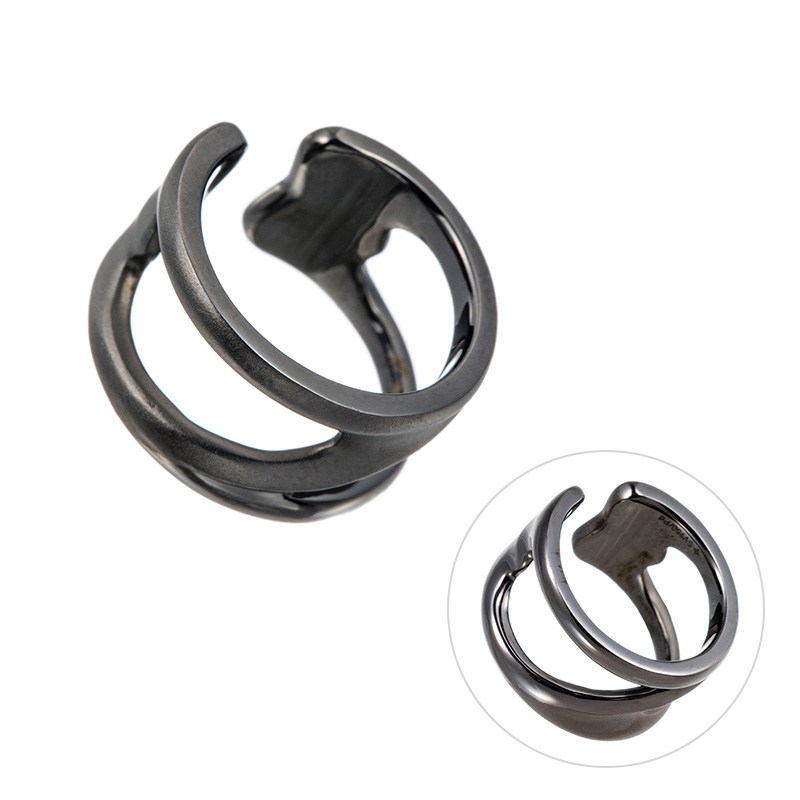 パラジウムシルバー950 ブラック イヤーカフ