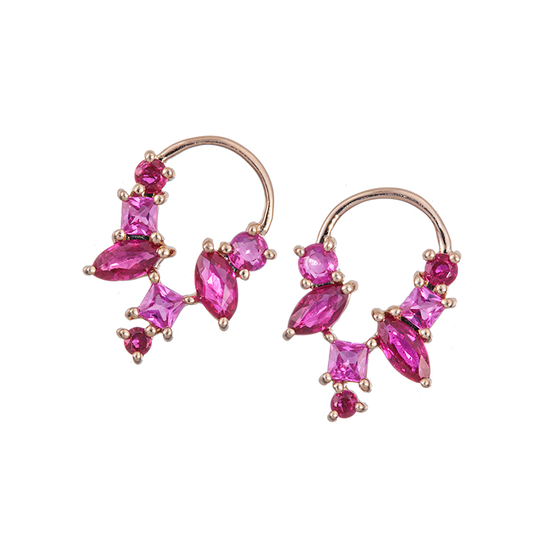 K18PG ルビー ピンクサファイア チャーム RB 約0.40ct PS 約0.24ct 