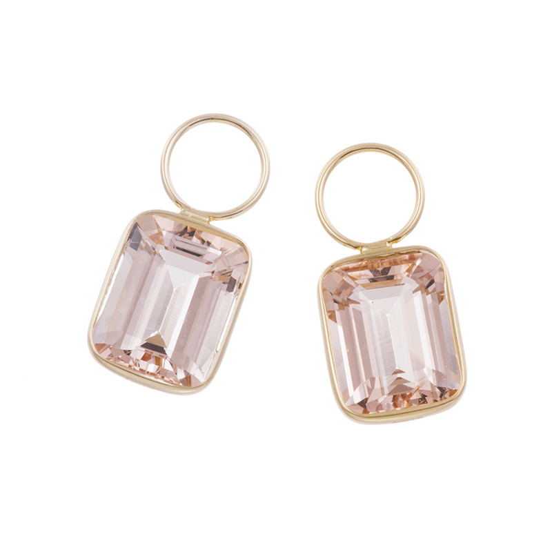 K18YG ロゼピンクモルガナイト チャーム MOR 約4.00ct 