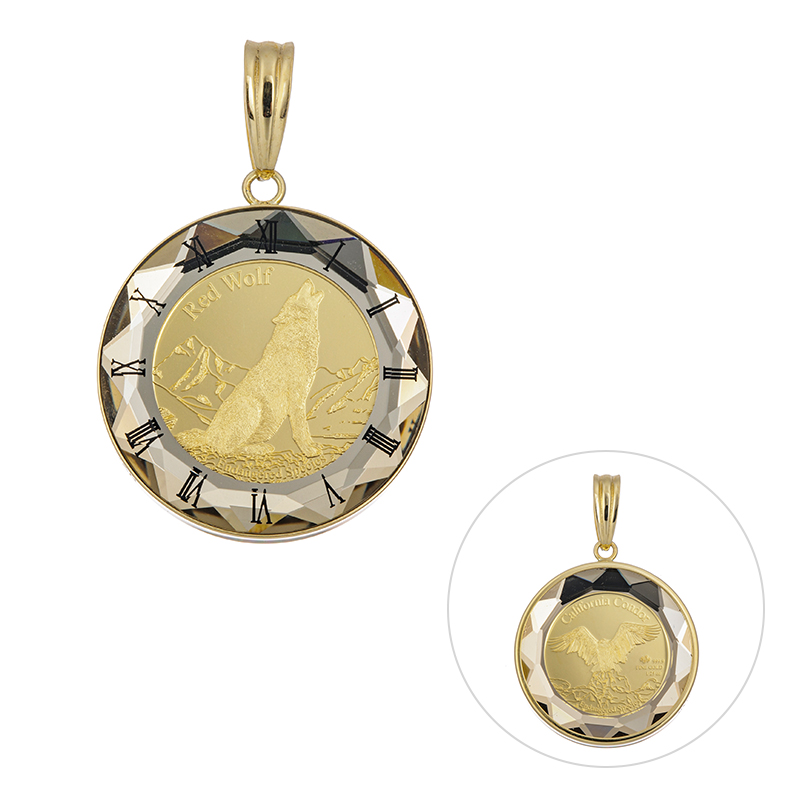 純金/K18YG1/25ozマーベリックメダル文字盤デザインペンダントトップ