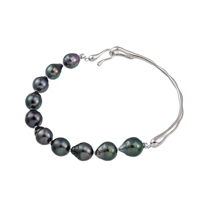 SV黒蝶真珠ブレスレットP約8.0-10.0mm約20cm