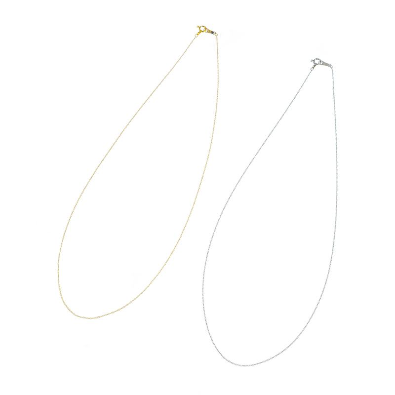 K18YG/PT850スクリューチェーンネックレス2点セットWAO金具総重量約1.1g