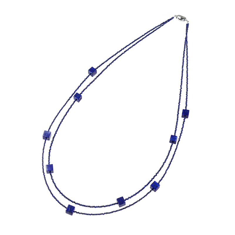 SV ラピスラズリ 2連ネックレス LA 約95.00ct