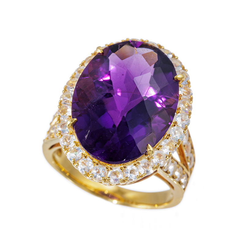 SVアメシストアンデシン/ラブラドライトリングAM約10.00ctAN/LAB約1.40ct