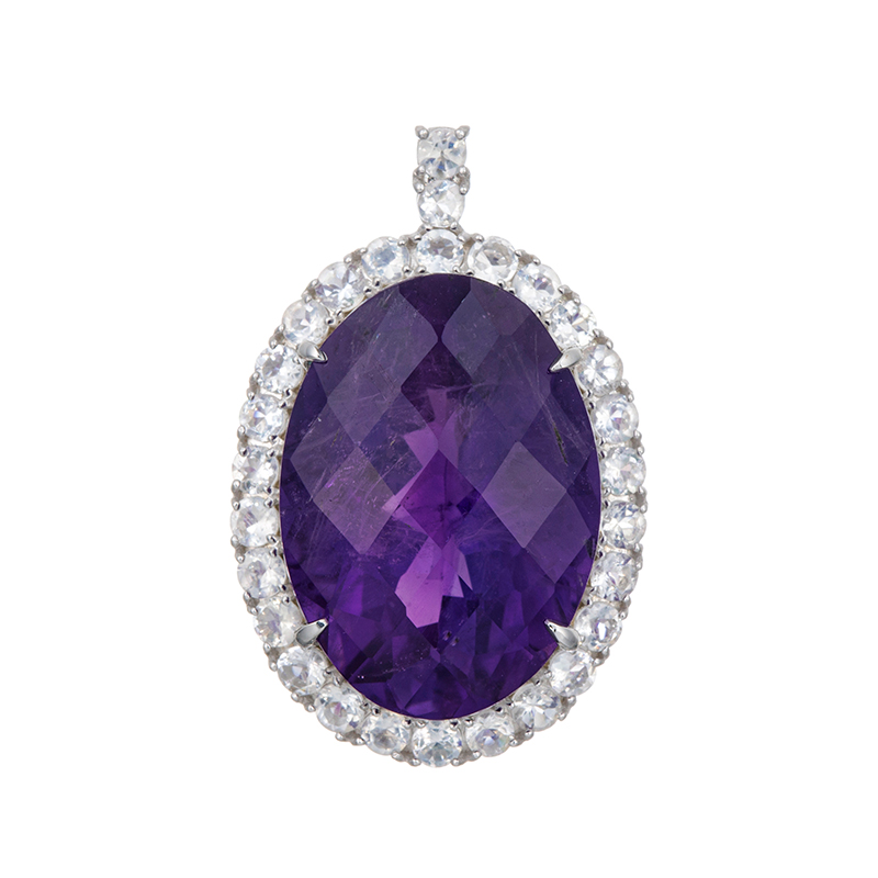 SV アメシスト アンデシン/ラブラドライト ペンダントトップ 