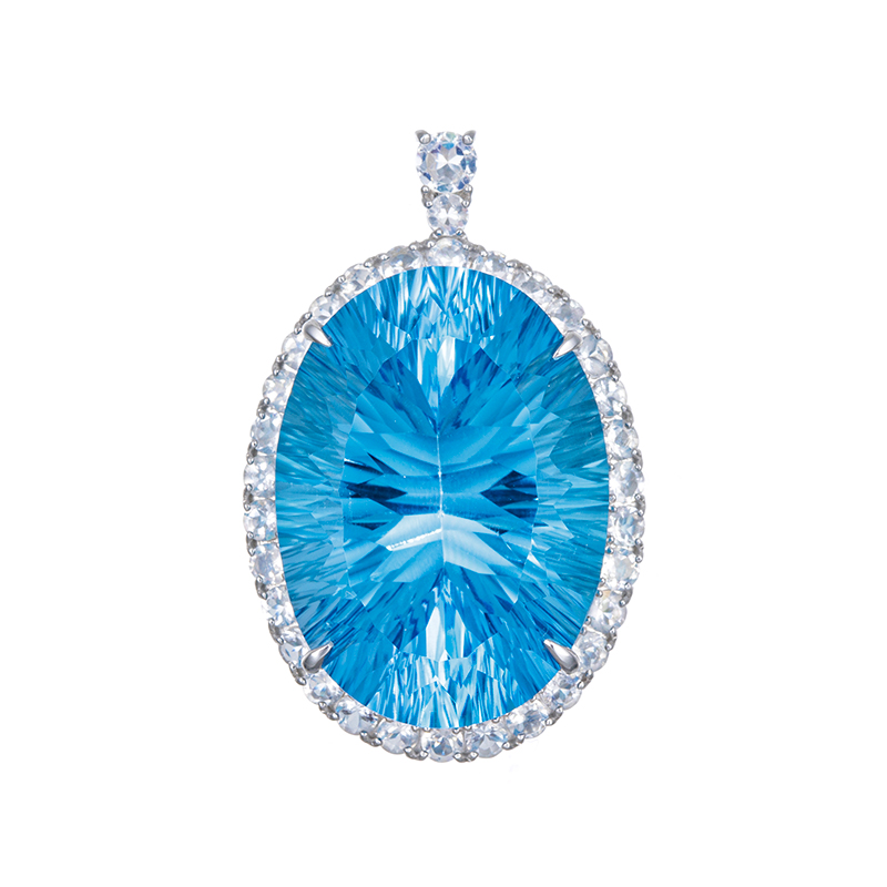 SVブルートパーズアンデシン/ラブラドライトペントップTO約24.00ctAN/LAB約1.00ct