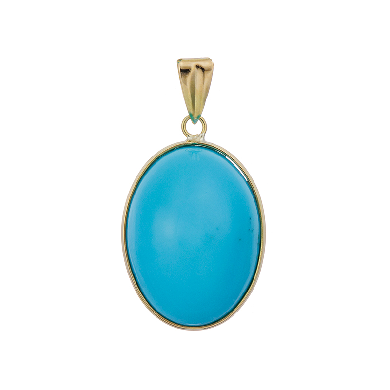 K18YGスリーピングビューティーターコイズ(スタビライズ)ペントップTQ約6.00ct