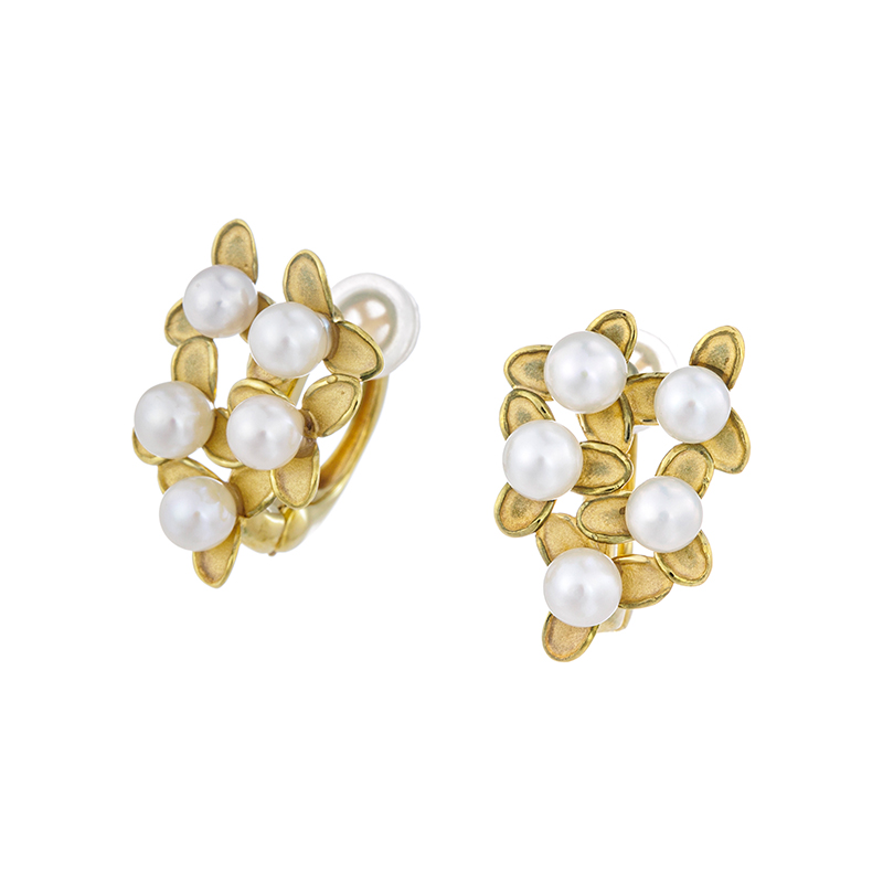 SV越物アコヤ真珠無調色華の重フェザータッチイヤリングP約3.0mm