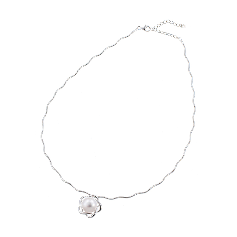 SV淡水真珠ナチュラルホワイトカラーウェーブネックレスP約12.0mm約45cm