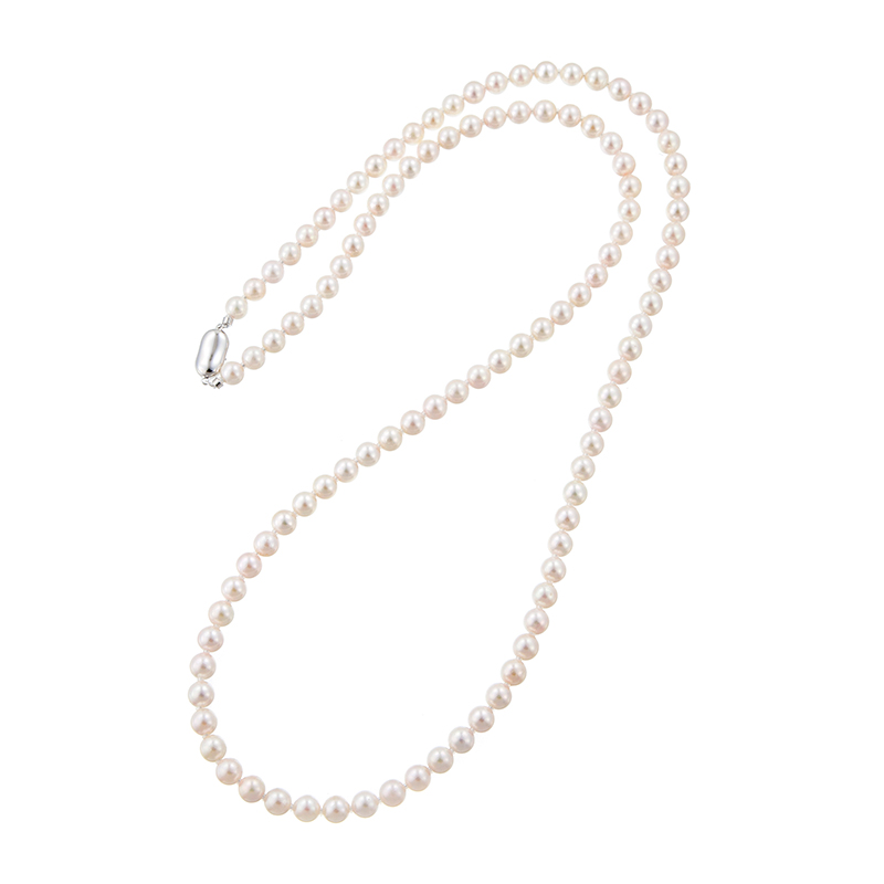 SV アコヤ真珠 ロングネックレス P 約6.5mm 約80cm