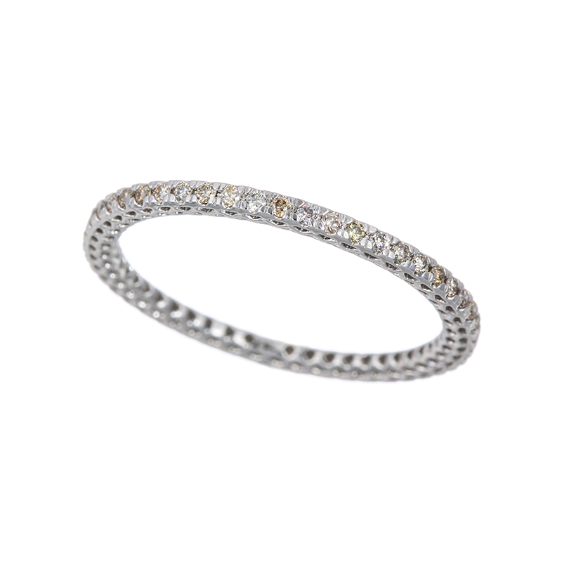 PT900 ブラウンダイヤモンド フルエタニティーリング BRD 約0.22ct 約0.8g 7～1