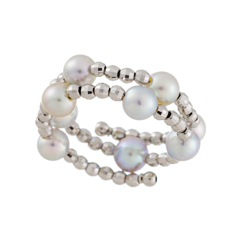 PT950アコヤ真珠ナチュラルマルチカラー”StyleMemory”フリーリングP約4.0mm