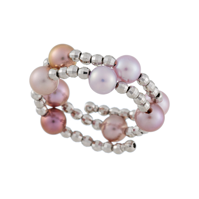 PT950有核淡水真珠ナチュラルマルチカラー”StyleMemory”フリーリングP約4.0mm