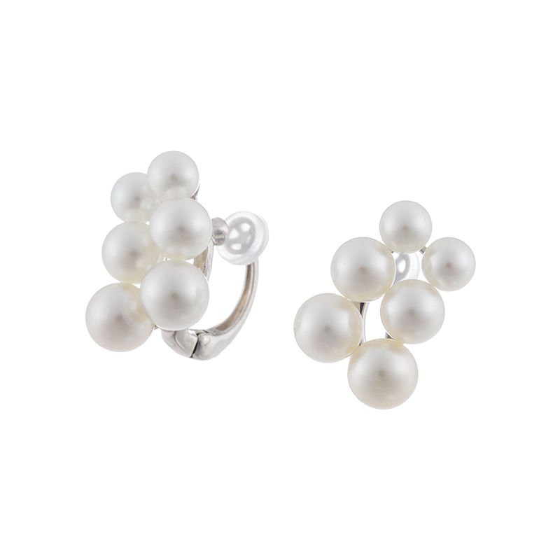 SV 越物 アコヤ真珠 無調色 フェザータッチイヤリング P 約4.0-6.0mm