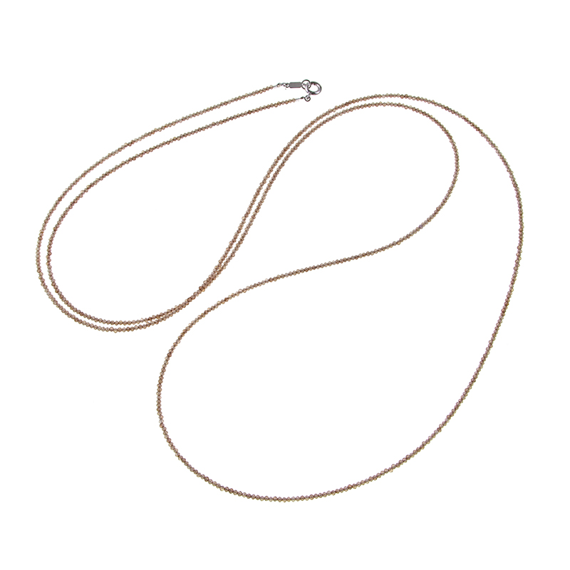 SV ブラウンジルコン ロングネックレス ZI 約37.00ct 