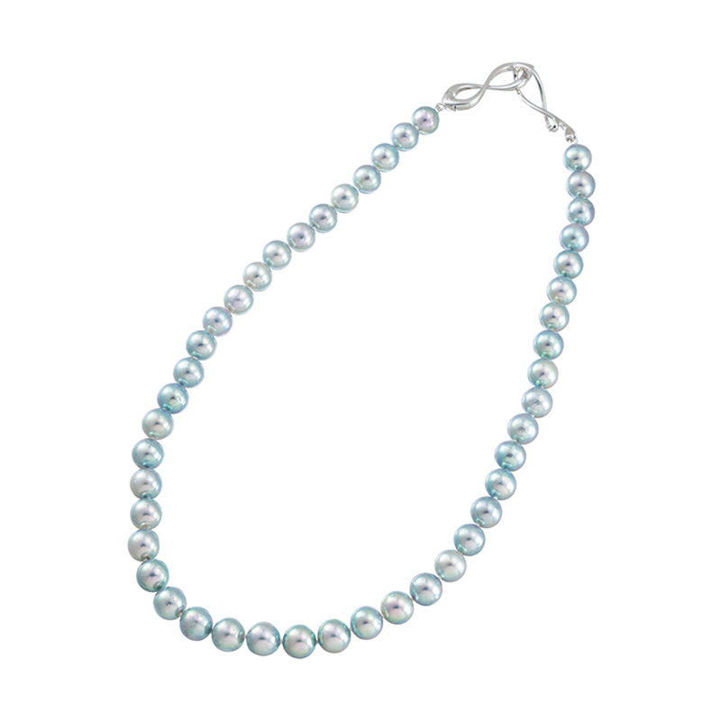 SVナチュラルブルーアコヤ真珠(青藍)ネックレスP約9.0mm