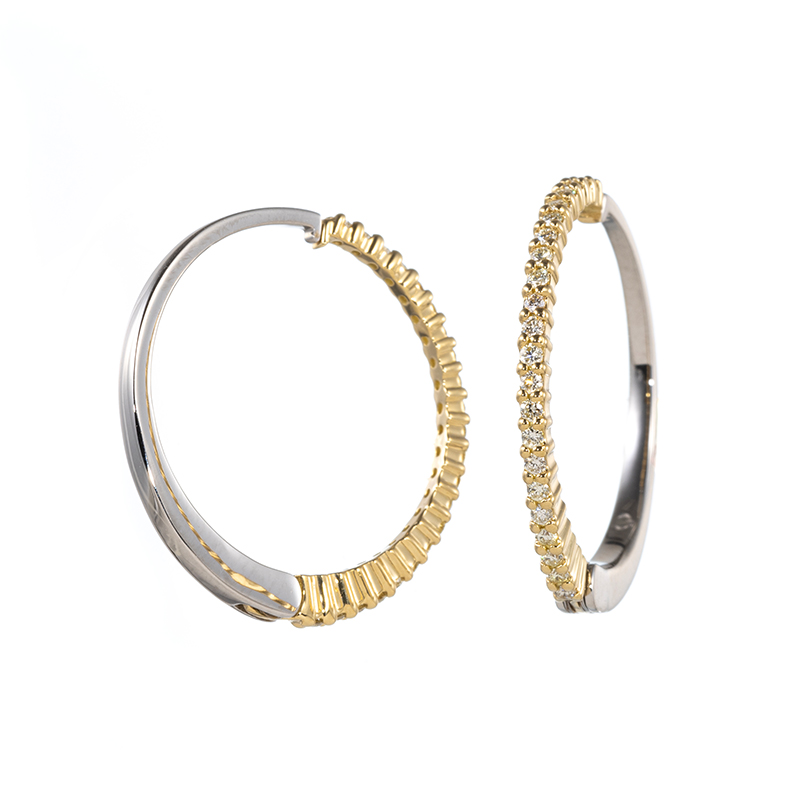 PT950/K18YG ダイヤモンド ピアリング D 約0.26ct