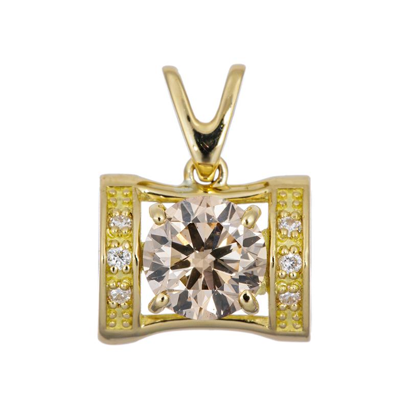 K18YGブラウンダイヤ＆ダイヤペンダントトップBRD約0.50ctD約0.02ct