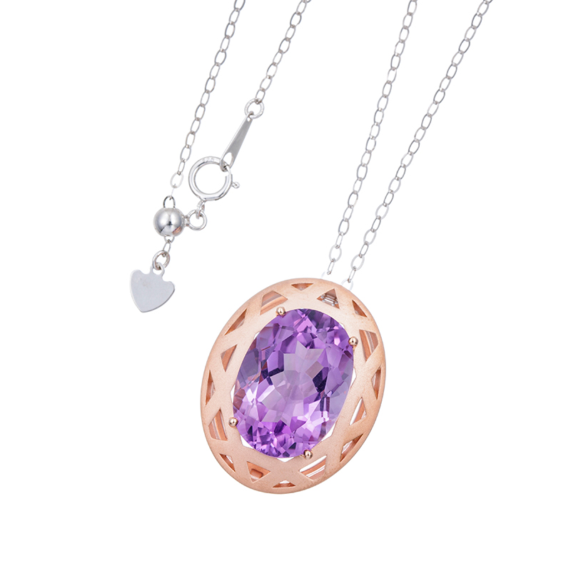 パラジウムシルバー950 アメシスト ネックレス AM 約11.00ct