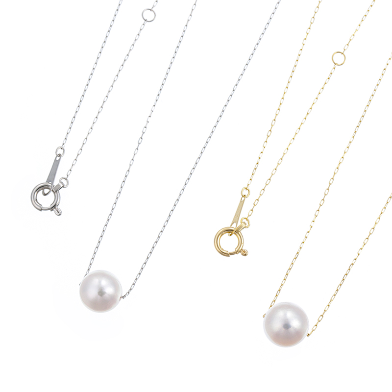 K18YG/PT900宇和島産アコヤ真珠デザインネックレス2点セットP約7.0mm約45cm