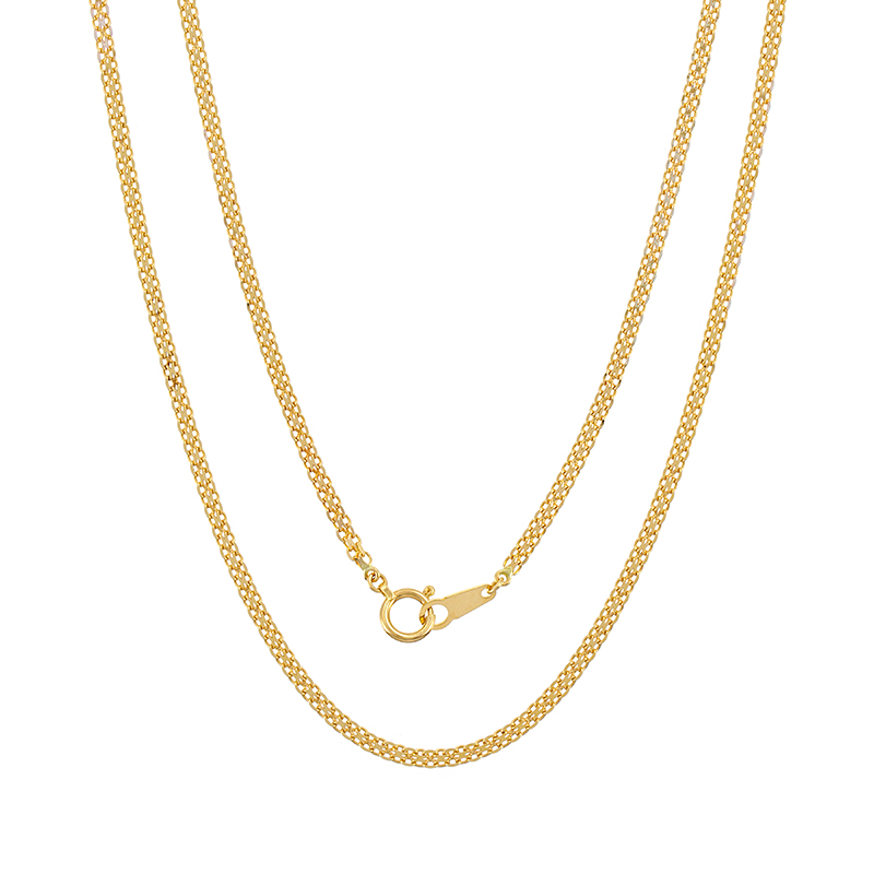 K18YG小豆ビスマルクチェーンネックレス全長約45cm幅約2.0mm重量約4.0g