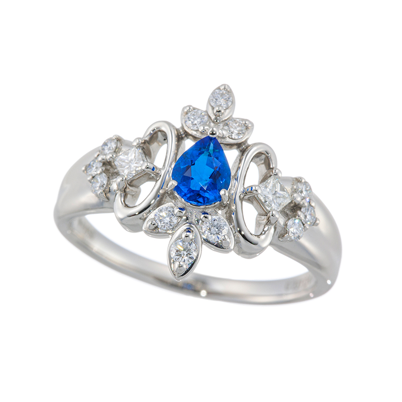 PT950 アウイナイト ダイヤ(リリーダイヤカット) リング HA 約0.20ct D 約0.23