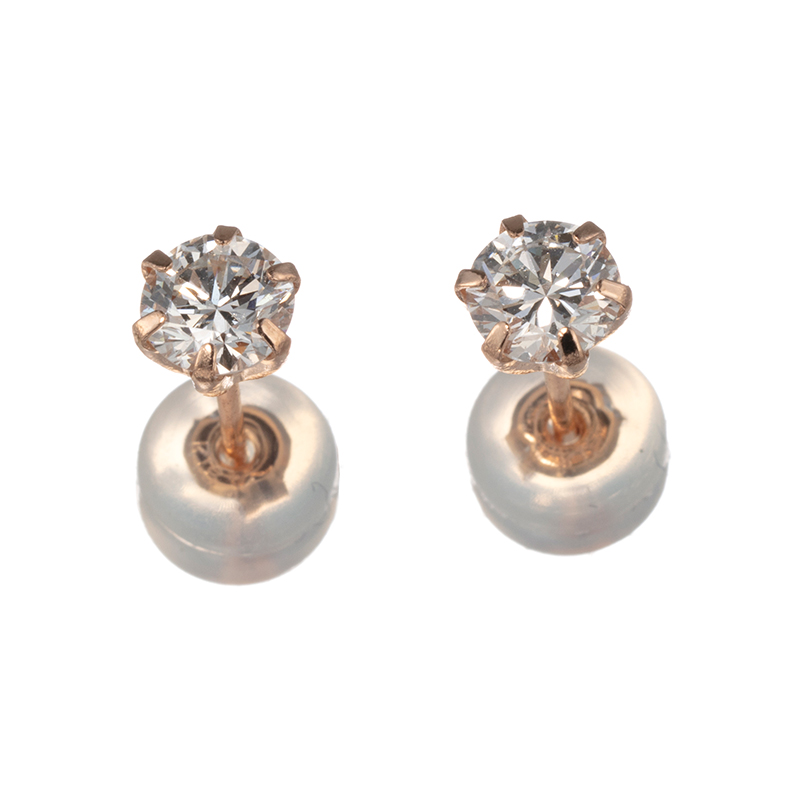 K18PG ダイヤモンド ピアス D 約0.40ct(G VS2 GOOD) 