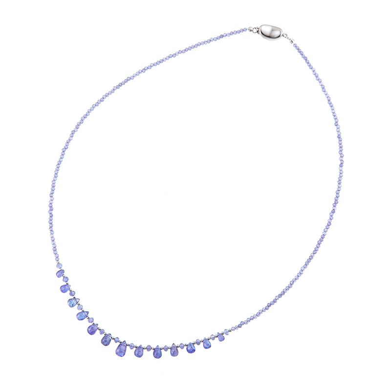 SV/K18WGタンザナイトネックレスTA約25.00ct