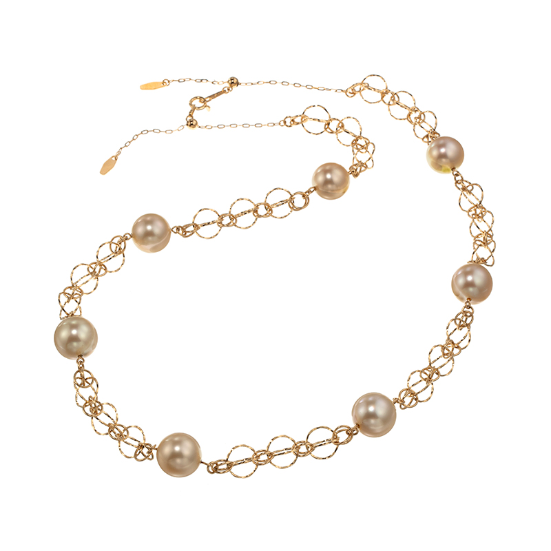 K18YG白蝶真珠ステーションネックレスプリューム・ドレReineroseKeiko