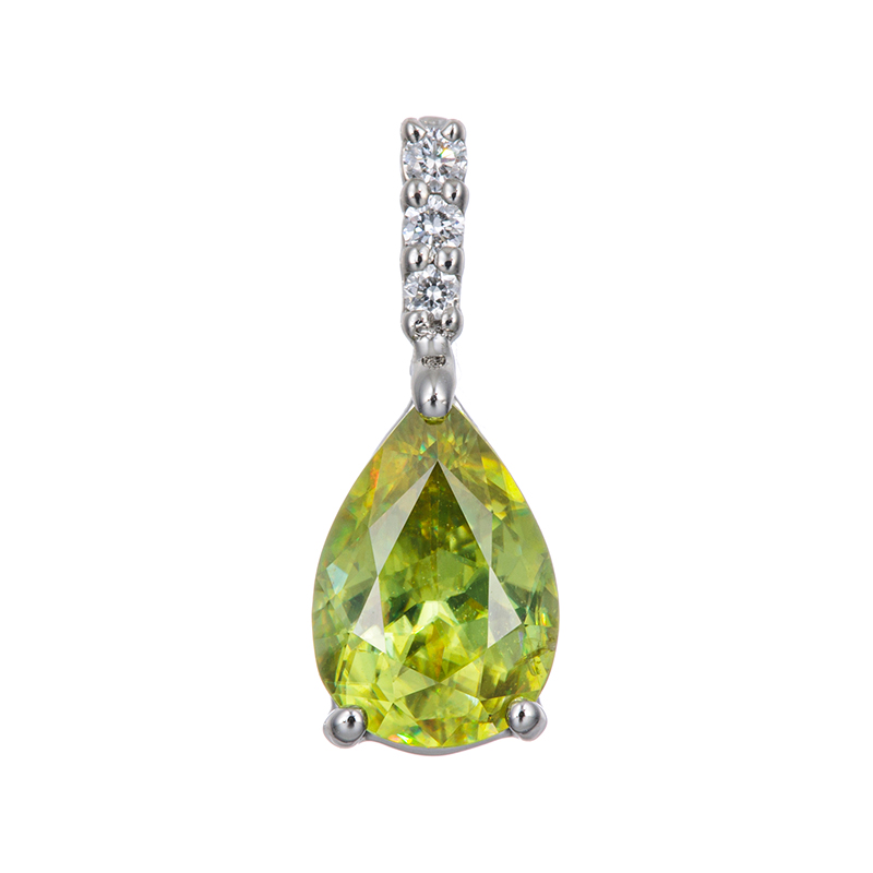 PT950 スフェーン ダイヤ ペンダントトップ SH 約0.70ct D 約0.02ct