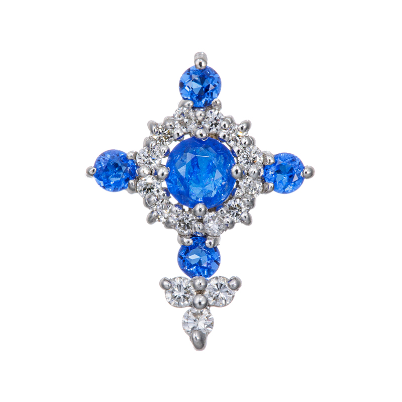 K18WG コバルトブルースピネル ダイヤ ペンダントトップ SP 0.18ct D 0.07ct