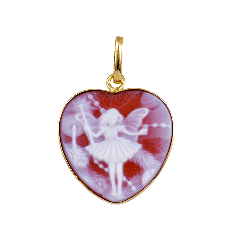 K18YG メノウカメオ ペンダントトップ カメオ 約18×18mm