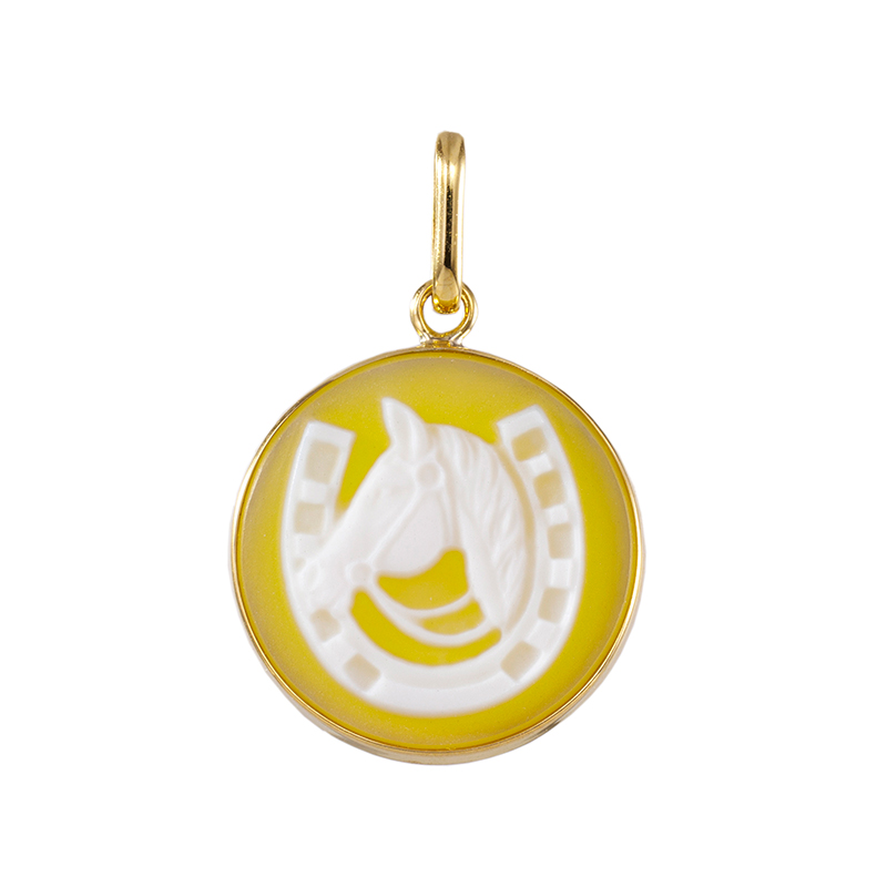 K18YG メノウカメオ ペンダントトップ カメオ 約16×16mm