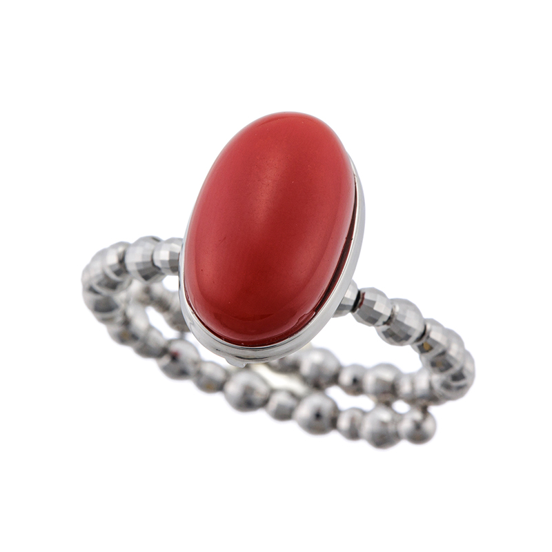 PT950 血赤サンゴ フリーリング COR 約3.50ct 9～23号