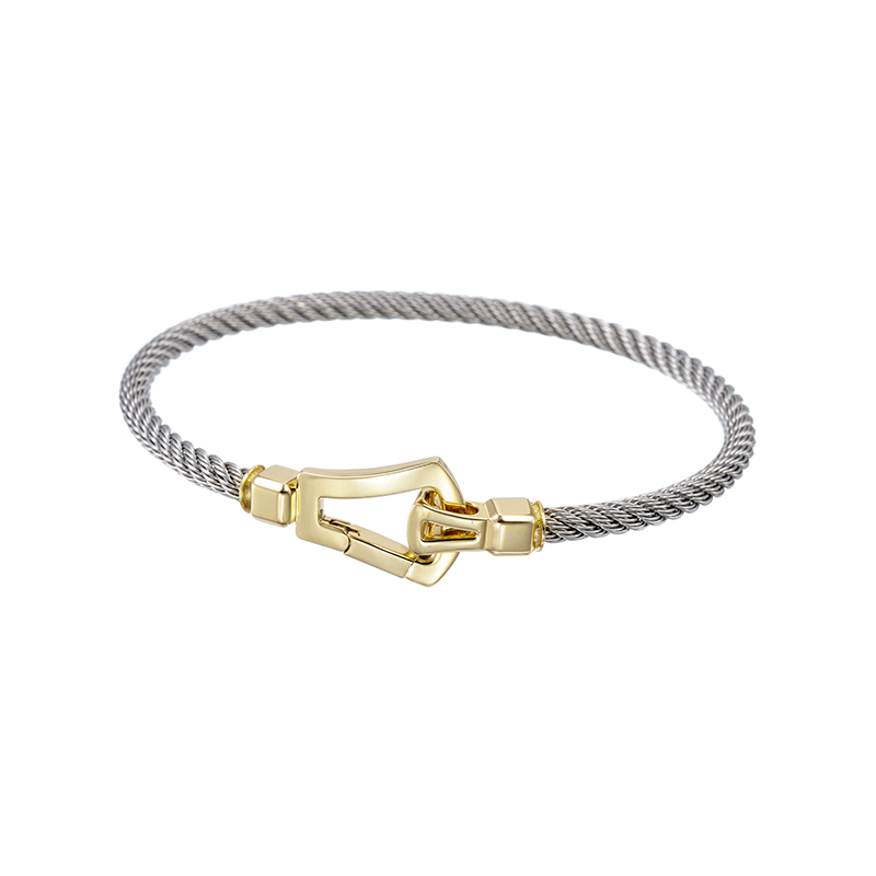 K18YG/ステンレススチール(PVDコーティング)グレーカラーイタリーバングルK18：約7.0g