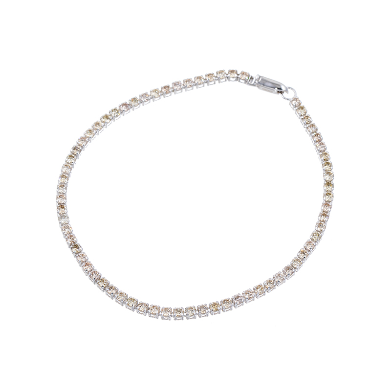 GSTV K18WGブラウンダイヤモンドシルキータッチブレスレットBRD約2.70ct