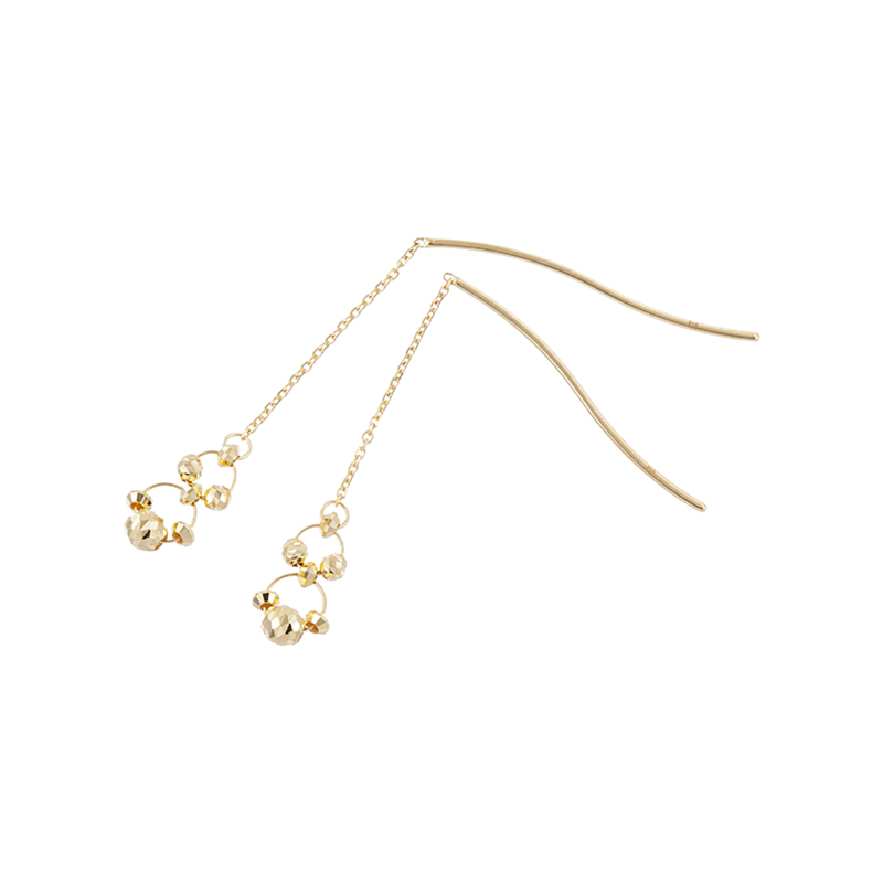 K18YGシャンデリアミラーアバカスコンビネーションピアス