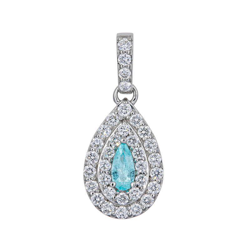 PT990 ブラジル産パライバトルマリン ダイヤ ペンダントトップ 