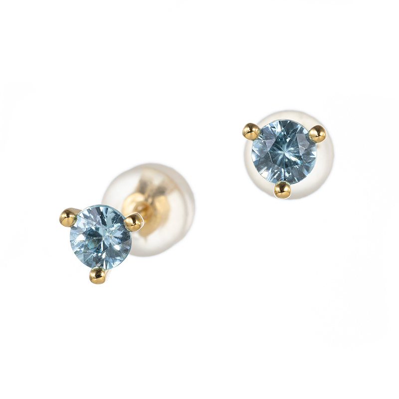 K18YG ブルージルコン ピアス ZI 約0.70ct