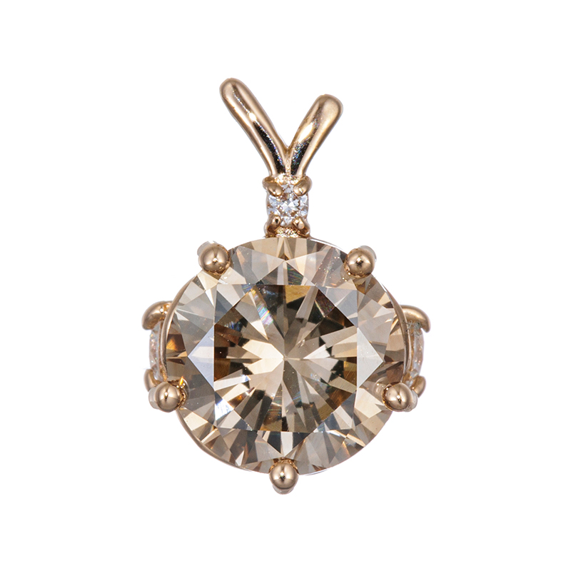 K18PGファンシーブラウンダイヤ＆ダイヤペントップBRD1.061ct(VS2)D0.06ct