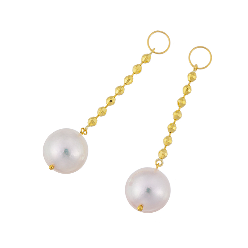 純金 アコヤ真珠 シャンティーユ・ライン チャーム P 約9.5mm