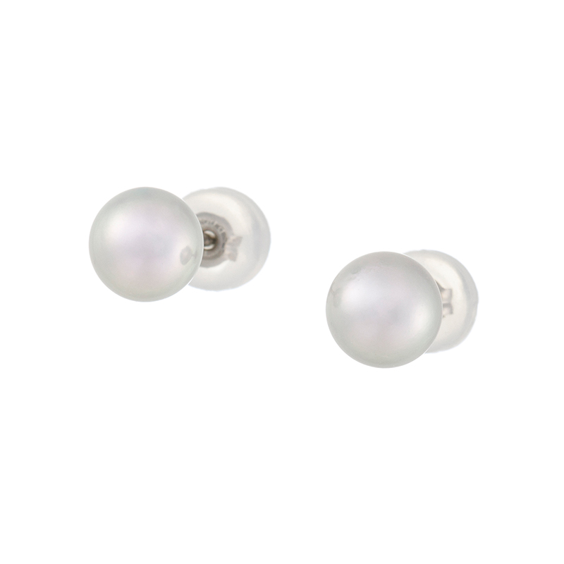 PT900 アコヤ真珠 ナチュラルカラー ピアス P 約5.5mm