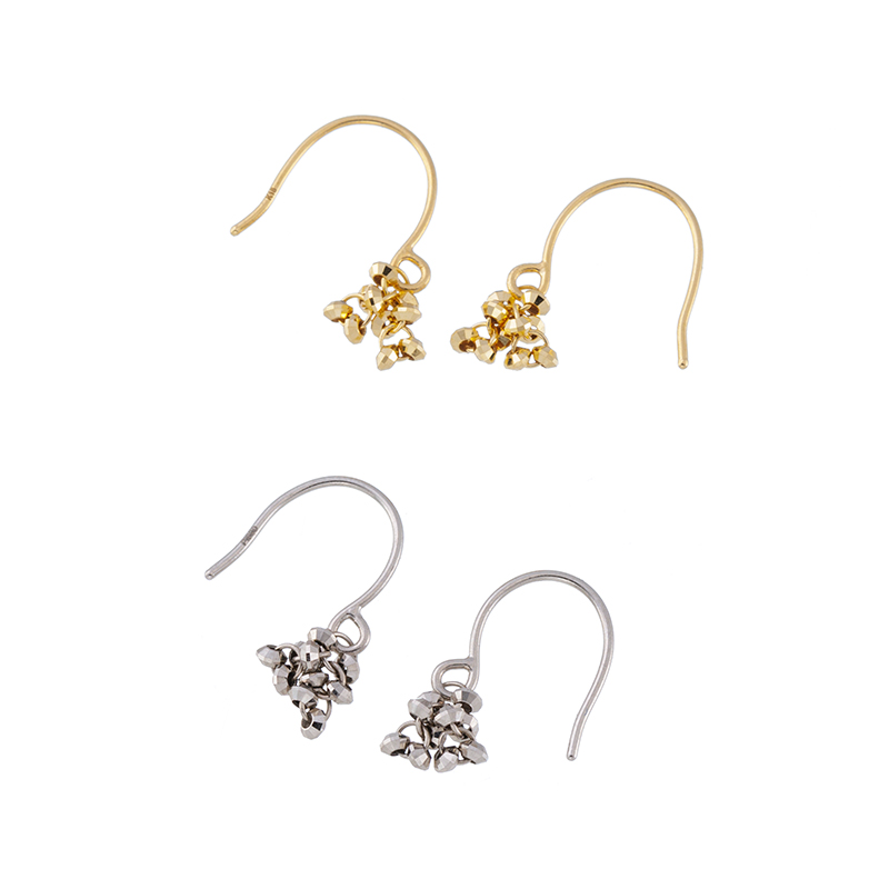 K18YG/PT850 アバカスカンパネラ ピアス 2点セット