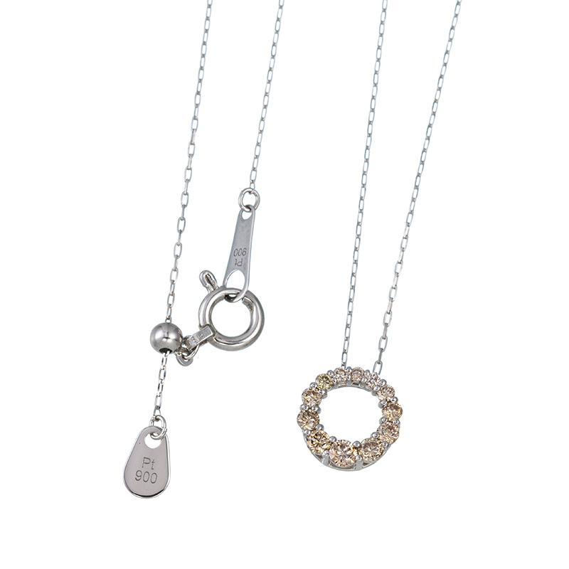 PT950/PT900 ブラウンダイヤモンド ネックレス BRD 約0.20ct